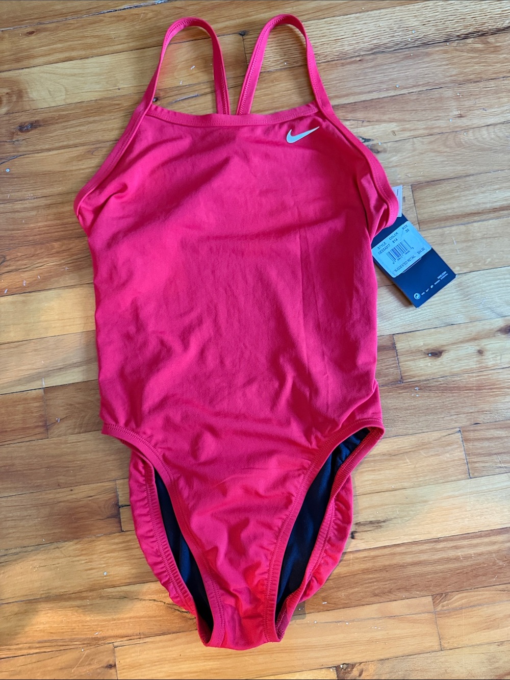 Nike Red One-Piece Swimsuit with Swoosh
